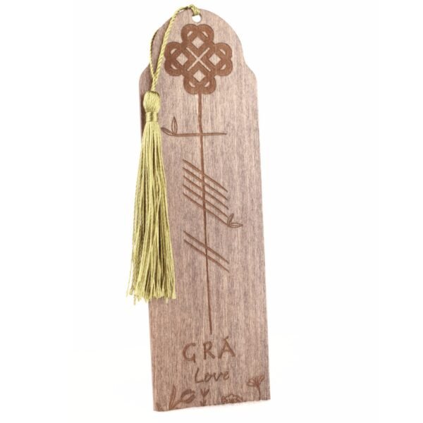 Grá | Wooden Bookmark with Ogham Script - Image 2