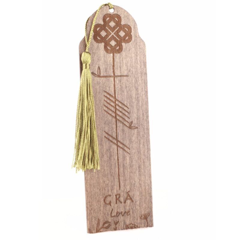 Grá | Wooden Bookmark with Ogham Script