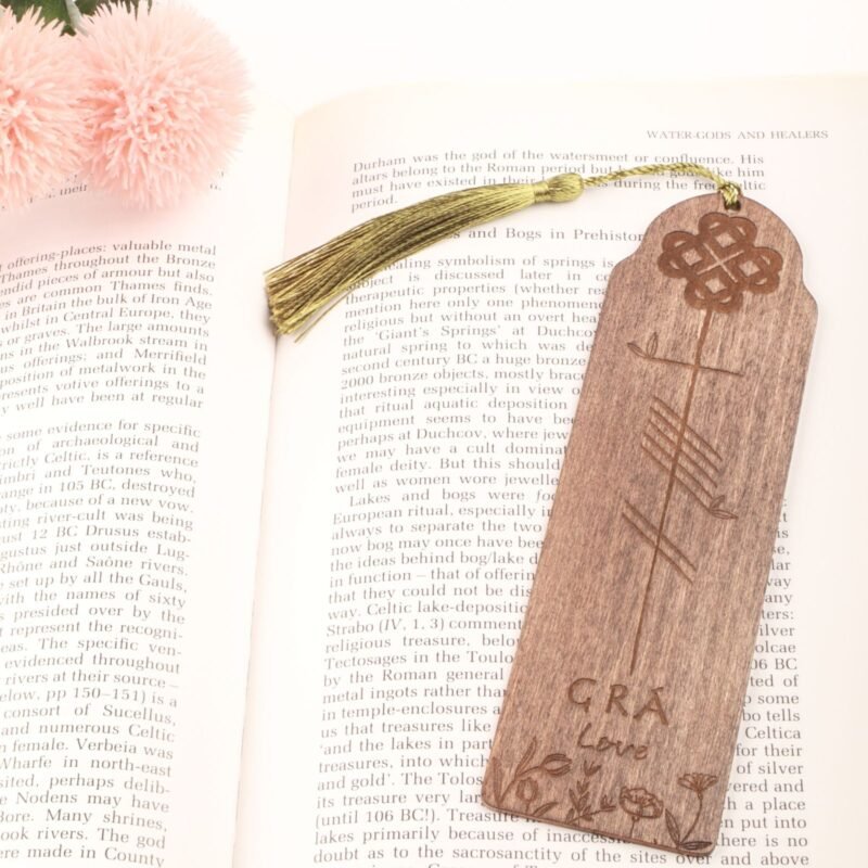 Grá | Wooden Bookmark with Ogham Script