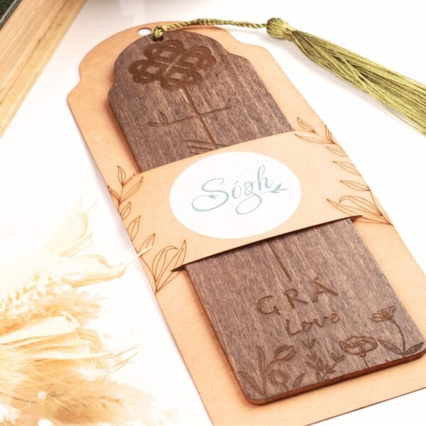 Grá | Wooden Bookmark with Ogham Script - Image 6