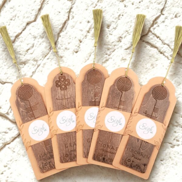 Grá | Wooden Bookmark with Ogham Script - Image 8
