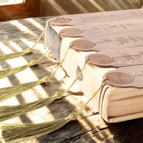 Grá | Wooden Bookmark with Ogham Script - Image 9